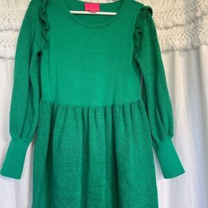 Lily Pulitzer Green Ruffled Kids Dress